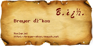 Breyer Ákos névjegykártya